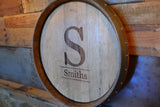 Personalized Monogram Reclaimed Wine Barrel Head: Lazy Susan or Wall Art