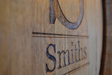 Personalized Monogram Reclaimed Wine Barrel Head: Lazy Susan or Wall Art