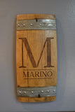 Personalized Family Monogram Wine Barrel Stave Sign
