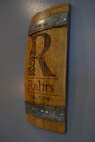 Personalized Family Monogram Wine Barrel Stave Sign