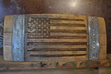 Distressed American Flag Wine Barrel Stave Sign