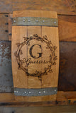Personalized Family Monogram Wine Barrel Stave Sign