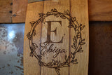 Personalized Family Monogram Wine Barrel Stave Sign