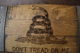 Don't Tread On Me Gadsden Flag Wine Barrel Stave Sign