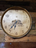 Custom Reclaimed Wine Barrel Head: Wall Clock