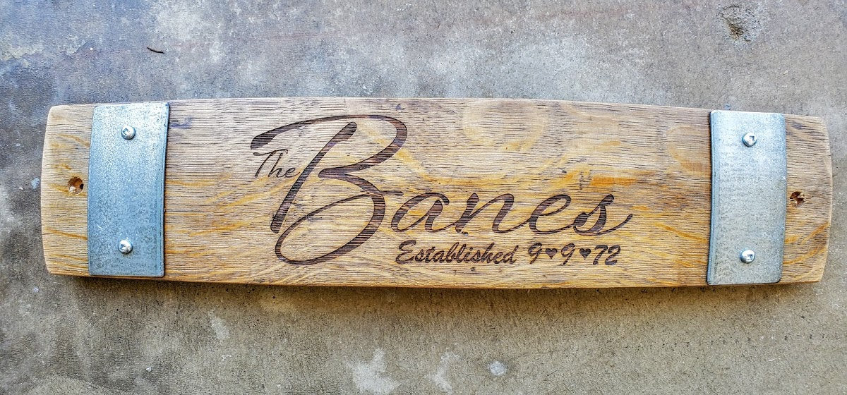 Wine on sale Barrel Custom Name or Address Sign