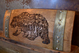 Wine Art Cali Bear Wine Barrel Stave Sign