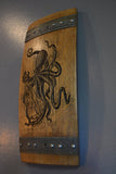 Wine Art Octopus Wine Barrel Stave Sign