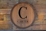 Personalized Family Monogram Reclaimed Wine Barrel Head: Lazy Susan/Wall Art