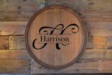 Personalized Reclaimed Wine Barrel Head/Lazy Susan/Wall Art