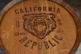 Personalized Reclaimed Wine Barrel Head: Lazy Susan/ Wall Clock/Wall Art