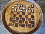 Laser Engraved Chess/Checker Board made from a Repurposed Napa Valley Wine Barrel