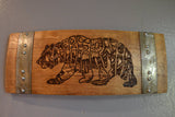 Wine Art Cali Bear Wine Barrel Stave Sign