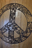 Floral Peace Sign Wine Barrel Stave Sign