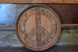 Floral Peace Sign Wine Barrel Head: Lazy Susan/Wall Art