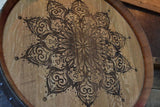 Mandala Custom Wine Barrel Head: Lazy Susan/Wall Art
