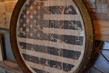 American Flag Reclaimed Wine Barrel Head: Lazy Susan/Wall Art