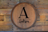 Personalized Family Monogram Reclaimed Wine Barrel Head: Lazy Susan/Wall Art