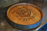 Personalized Reclaimed Wine Barrel Head: Lazy Susan/ Wall Clock/Wall Art