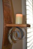 Wine Barrel Stave Wall Candle Holder