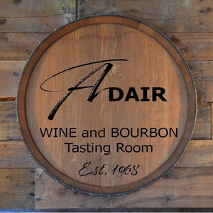 Wine and Bourbon Personalized  Wine Barrel Head/Lazy Susan/Wall Art/Wall Hanging/Laser Engraved/Laser Engraving/Wedding Gift/Free Shipping