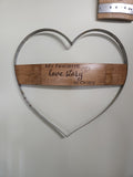 Personalized Wine Barrel Hoop Heart Sign, Custom Wood & Metal Art, Metal Heart Wall Sign, Romantic Anniversary Gift, Keepsake Gift for Wife