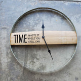 Wine Barrel Stave & Band Wall Clock / Laser Engraved / Free Shipping