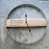 Wine Barrel Stave & Band Wall Clock / Laser Engraved / Free Shipping