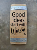 Wine Signs / Laser Engraved Wine Barrel Triple Stave Signs / Free Shipping