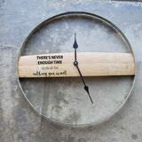 Wine Barrel Stave & Band Wall Clock / Laser Engraved / Free Shipping