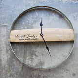 Wine Barrel Stave & Band Wall Clock / Laser Engraved / Free Shipping