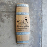 Wine Signs / Laser Engraved Wine Barrel Triple Stave Signs / Free Shipping