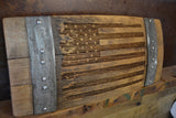 Distressed American Flag Wine Barrel Stave Sign/Laser Engraved/Laser Engraving/Personalized/Wall Art/Wall Hanging/Free Shipping