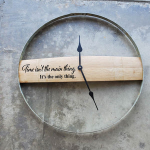 Wine Barrel Stave & Band Wall Clock / Laser Engraved / Free Shipping