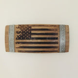 Distressed American Flag Wine Barrel Stave Sign/Laser Engraved/Laser Engraving/Personalized/Wall Art/Wall Hanging/Free Shipping