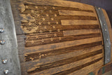 Distressed American Flag Wine Barrel Stave Sign/Laser Engraved/Laser Engraving/Personalized/Wall Art/Wall Hanging/Free Shipping