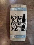 Wine Signs / Laser Engraved Wine Barrel Triple Stave Signs / Free Shipping