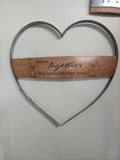 Personalized Wine Barrel Hoop Heart Sign, Custom Wood & Metal Art, Metal Heart Wall Sign, Romantic Anniversary Gift, Keepsake Gift for Wife