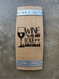 Wine Signs / Laser Engraved Wine Barrel Triple Stave Signs / Free Shipping