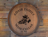 Personalized Family Winery Brand Wine Barrel Head: Lazy Susan or Wall Art