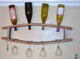 Wine Bottle & Glass Barrel Stave Display