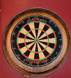 Budweiser Wine barrel head dart board kit with 2 chalkboard stave scorers