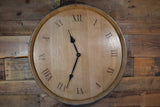 Custom Reclaimed Wine Barrel Head: Wall Clock