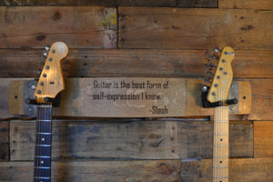 Personalized Wine Stave Double Guitar Holder