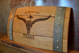 Texas The Lone Star State Wine Barrel Stave Sign