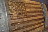 Distressed American Flag Wine Barrel Stave Sign