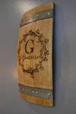 Personalized Family Monogram Wine Barrel Stave Sign