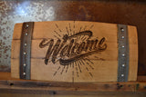 Welcome Wine Barrel Stave Sign