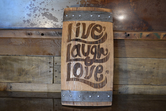 Live Laugh Love Wine Barrel Stave Sign