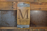 Personalized Family Monogram Wine Barrel Stave Sign